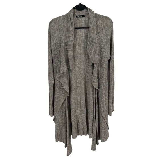 Nic + Zoe Open Front Long Waterfall Cardigan Sweater Beige Women's XS - Picture 1 of 6